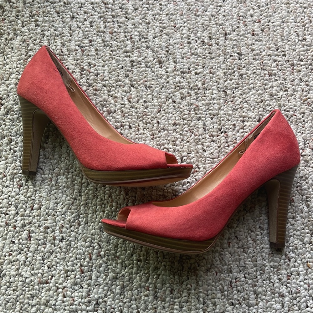 Old Navy Faux Suede Peep Toe High Heal